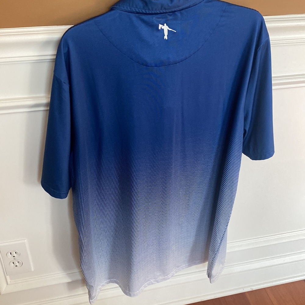 Anderson Ord‎ Golf Polo Nice Men’s Shirt Blue & White Gradation Pattern - Sz XL